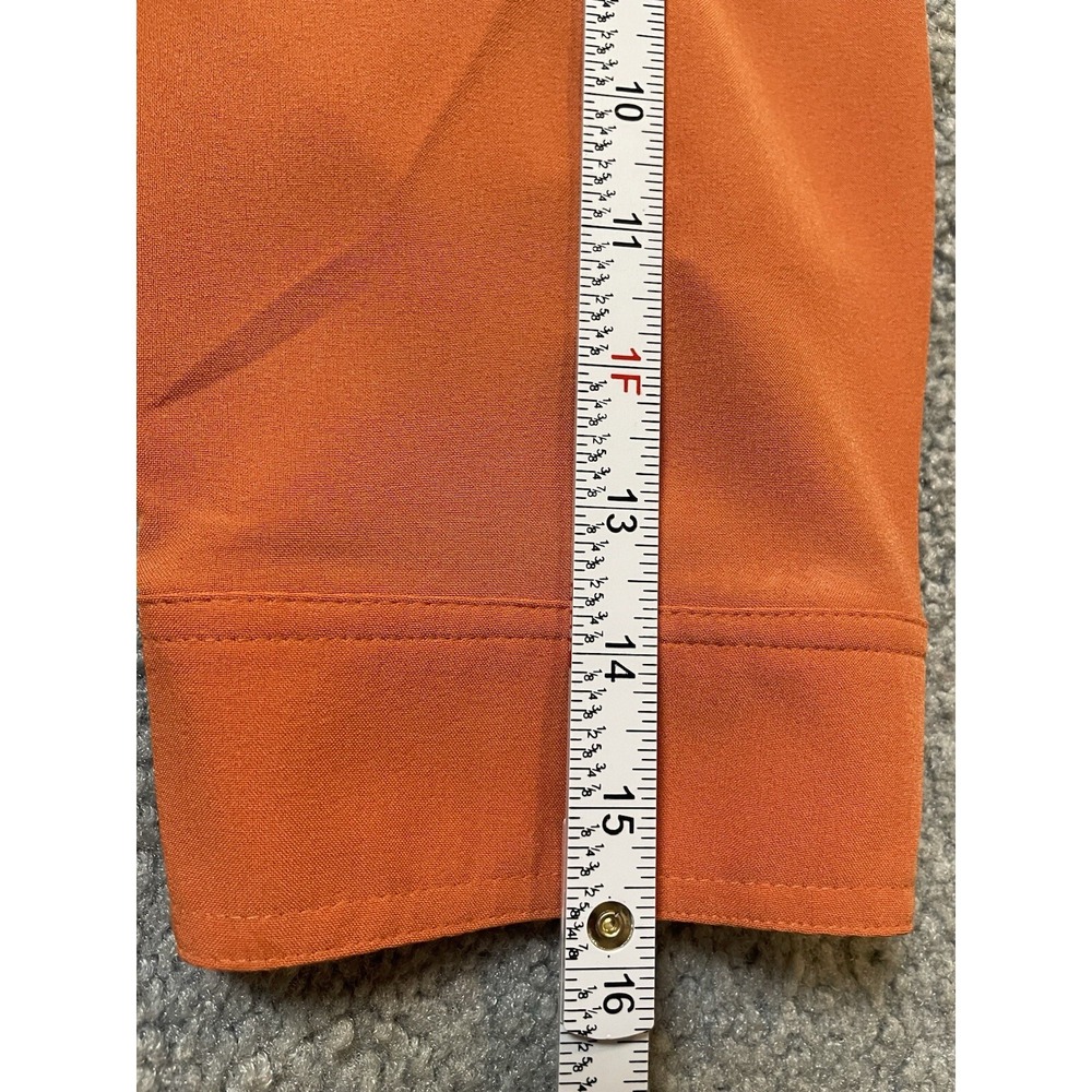 Vtg Kathy Che Button Front Shirt Women's S Studded Orange Pockets Career Casual - Picture 10 of 14